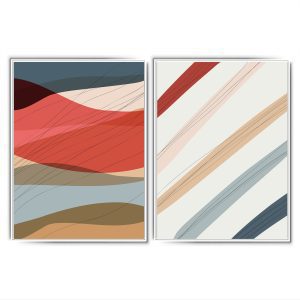 Conjunto com 2 Quadros Abstratos com Movimento