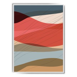 Quadro Abstrato com Linhas Curvas