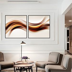 Composição com 2 Quadros Abstrato Marmorizado