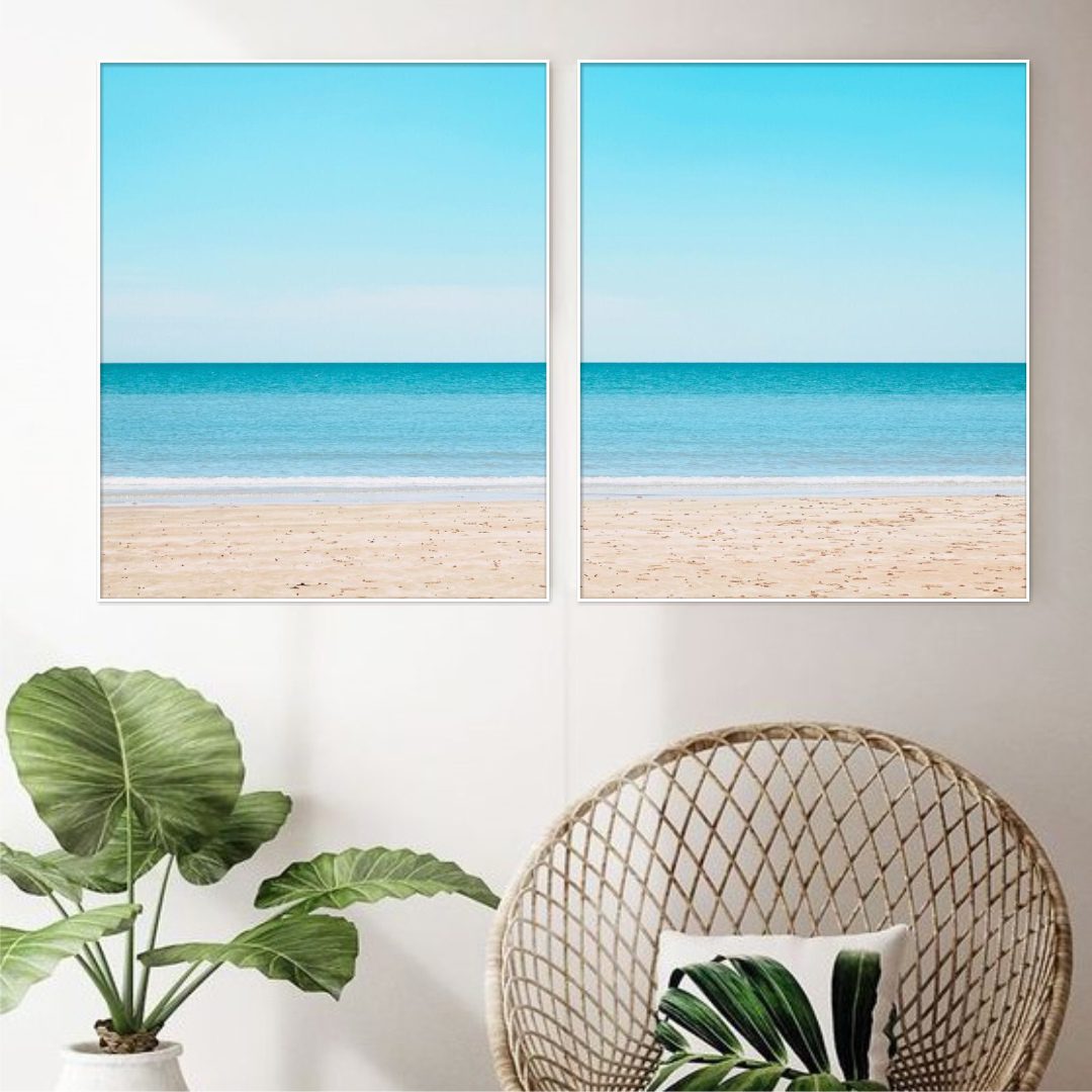 Composição com 2 Quadros de Mar e Praia