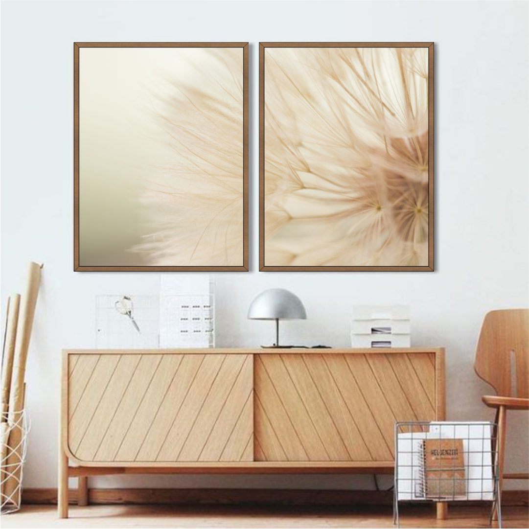 Composição com 2 Quadros Flor Dente de Leão