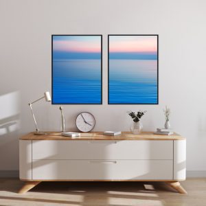 Composição com 2 Quadros Mar Abstrato