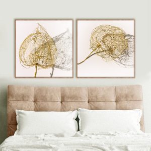 Conjunto com 2 Quadros Flores Secas