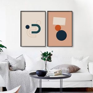 Conjunto com 2 Quadros Formas Geométricas
