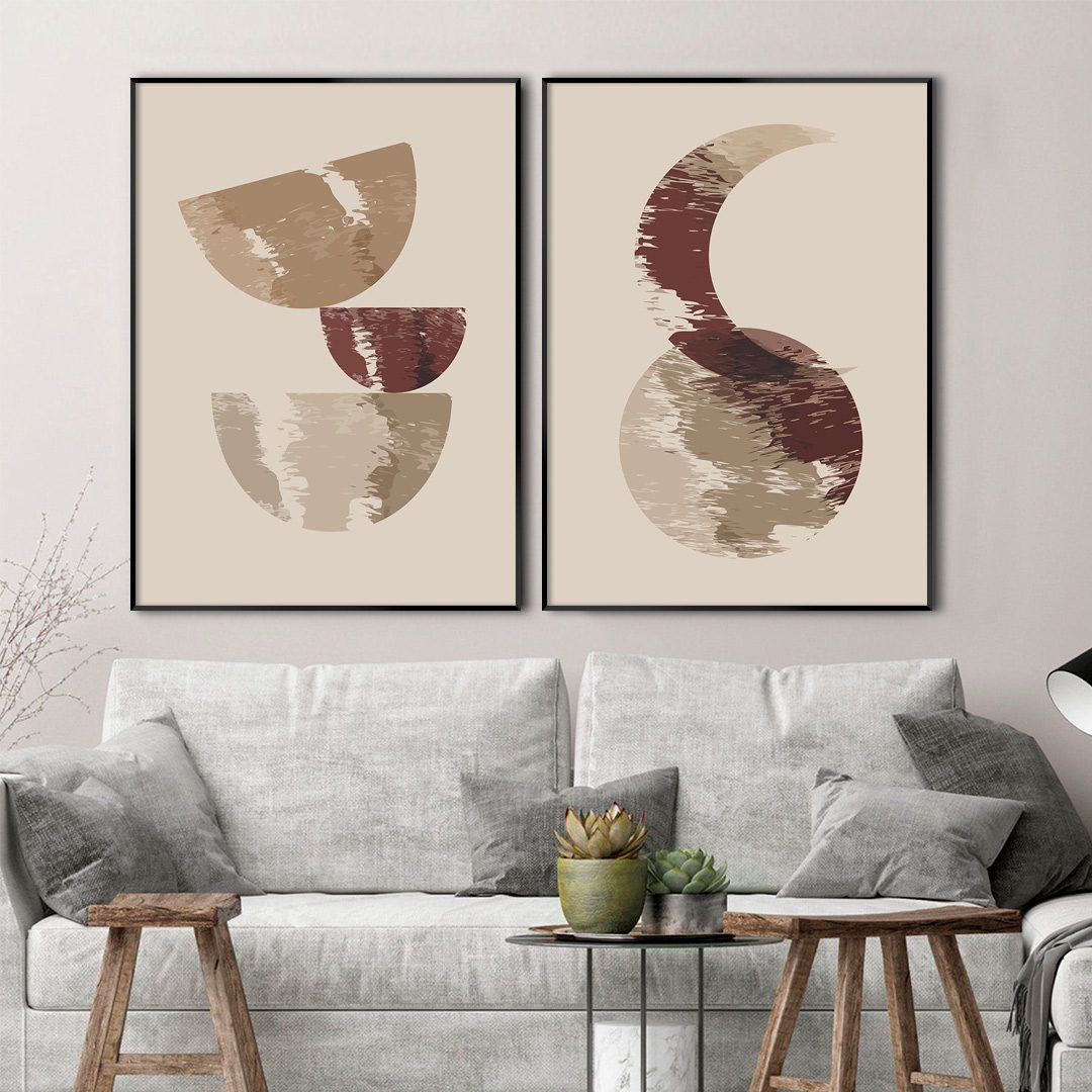 Conjunto com 2 Quadros Formas Orgânicas