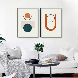 Conjunto com 2 Quadros Geométricos
