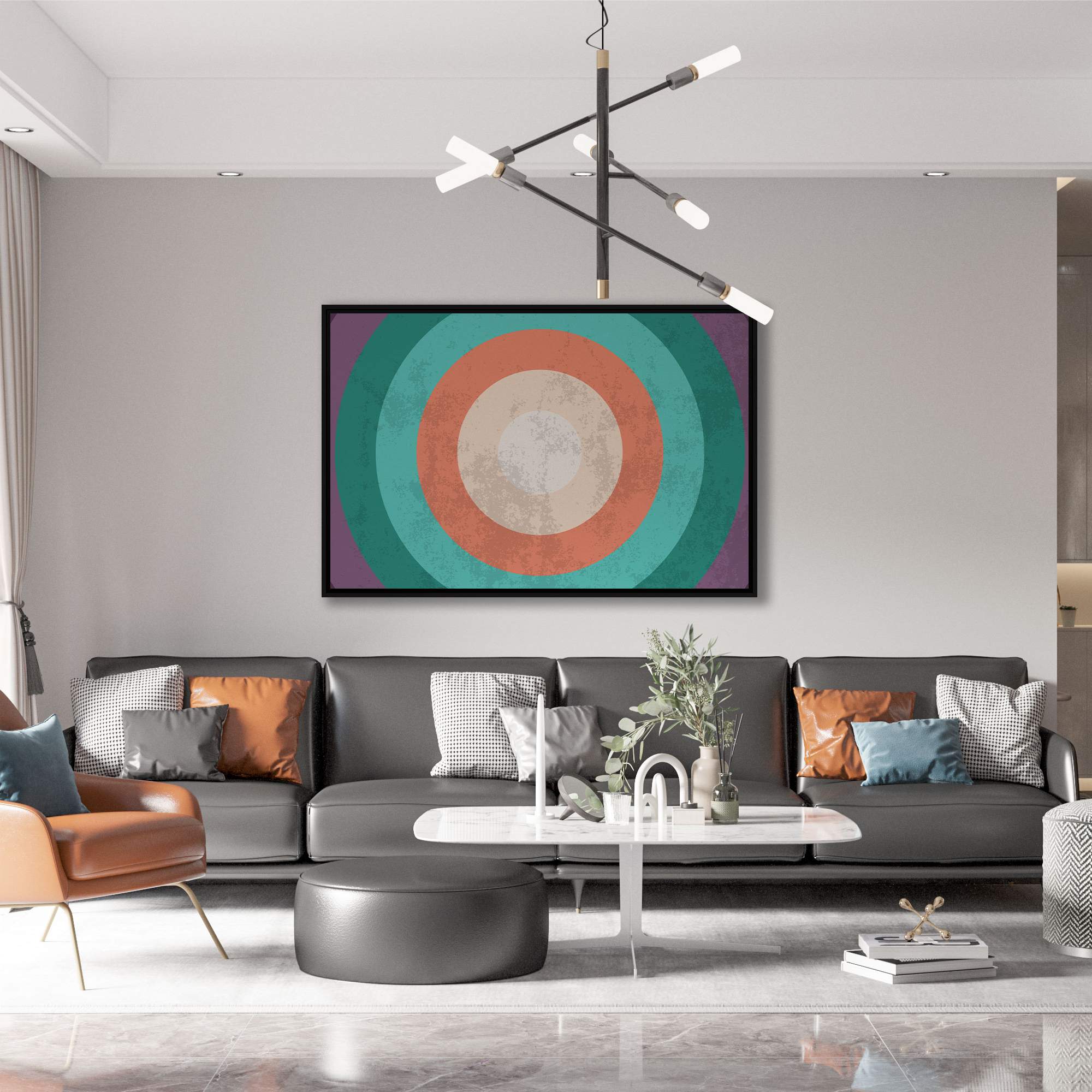 Quadro Decorativo Geométrico com Círculos