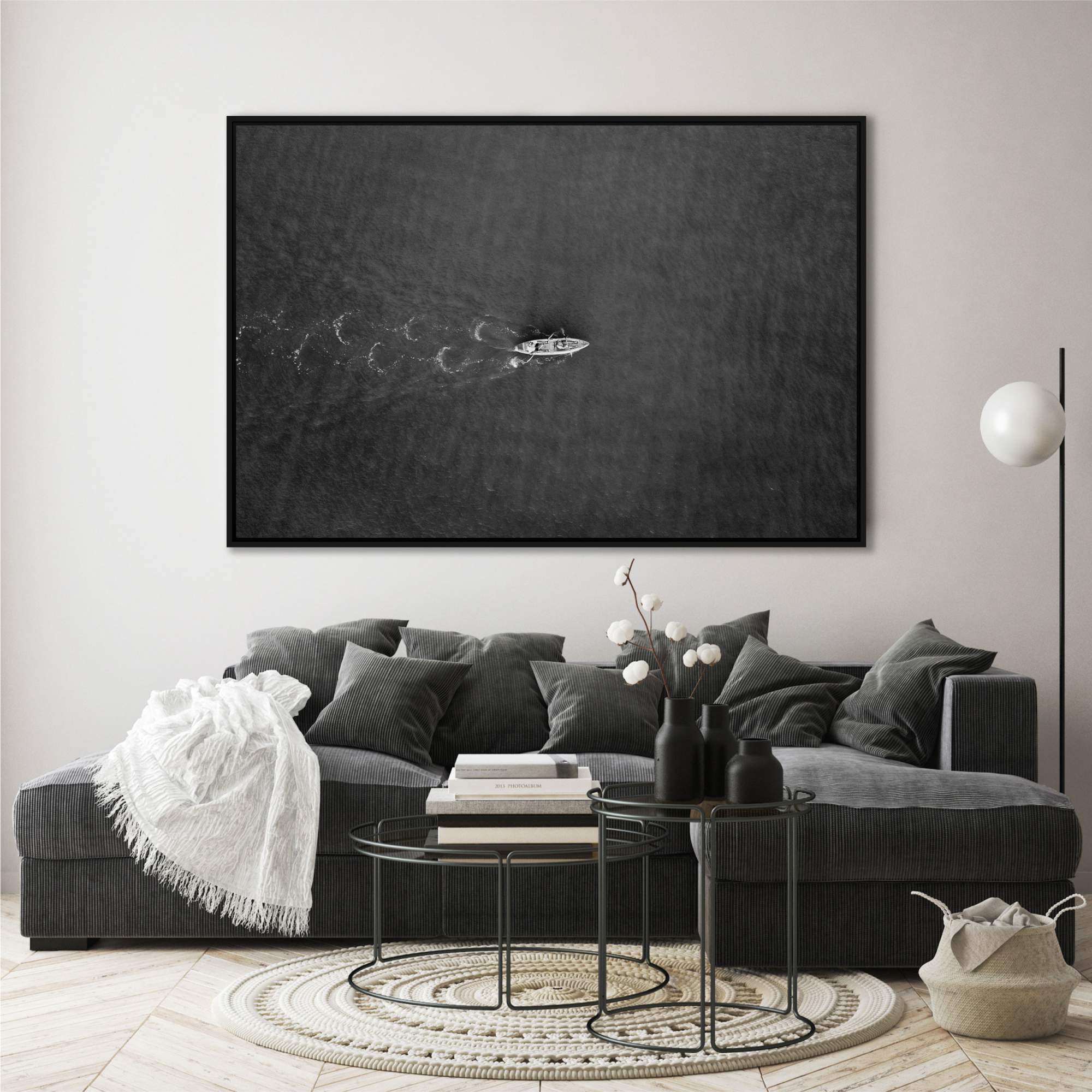 Quadro com Fotografia de Barco no Mar