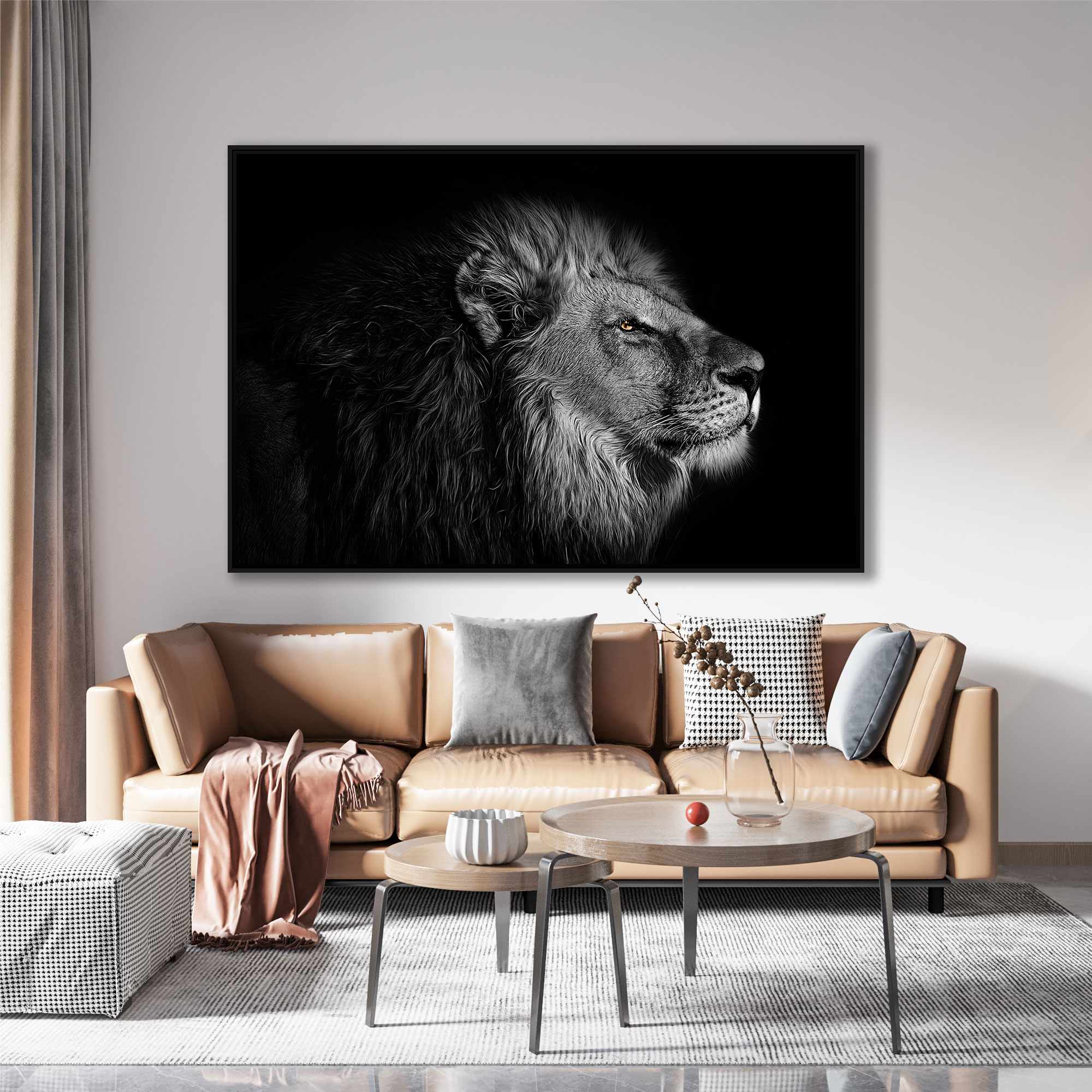 Quadro Decorativo Leão Olho Dourado