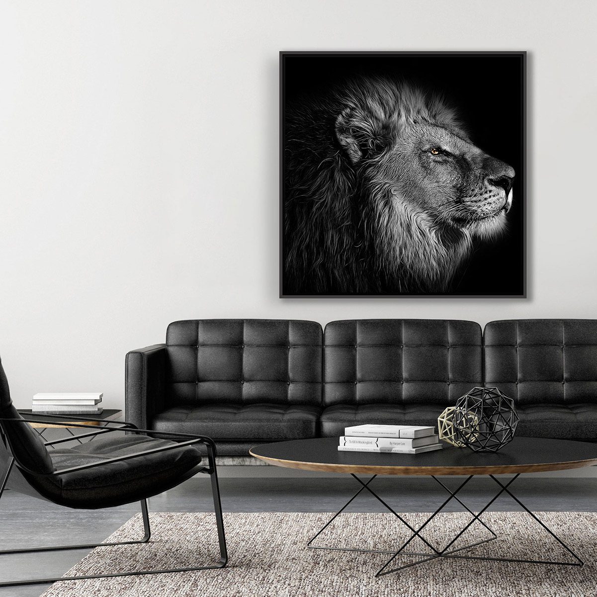 Quadro Decorativo Leão Olho Dourado