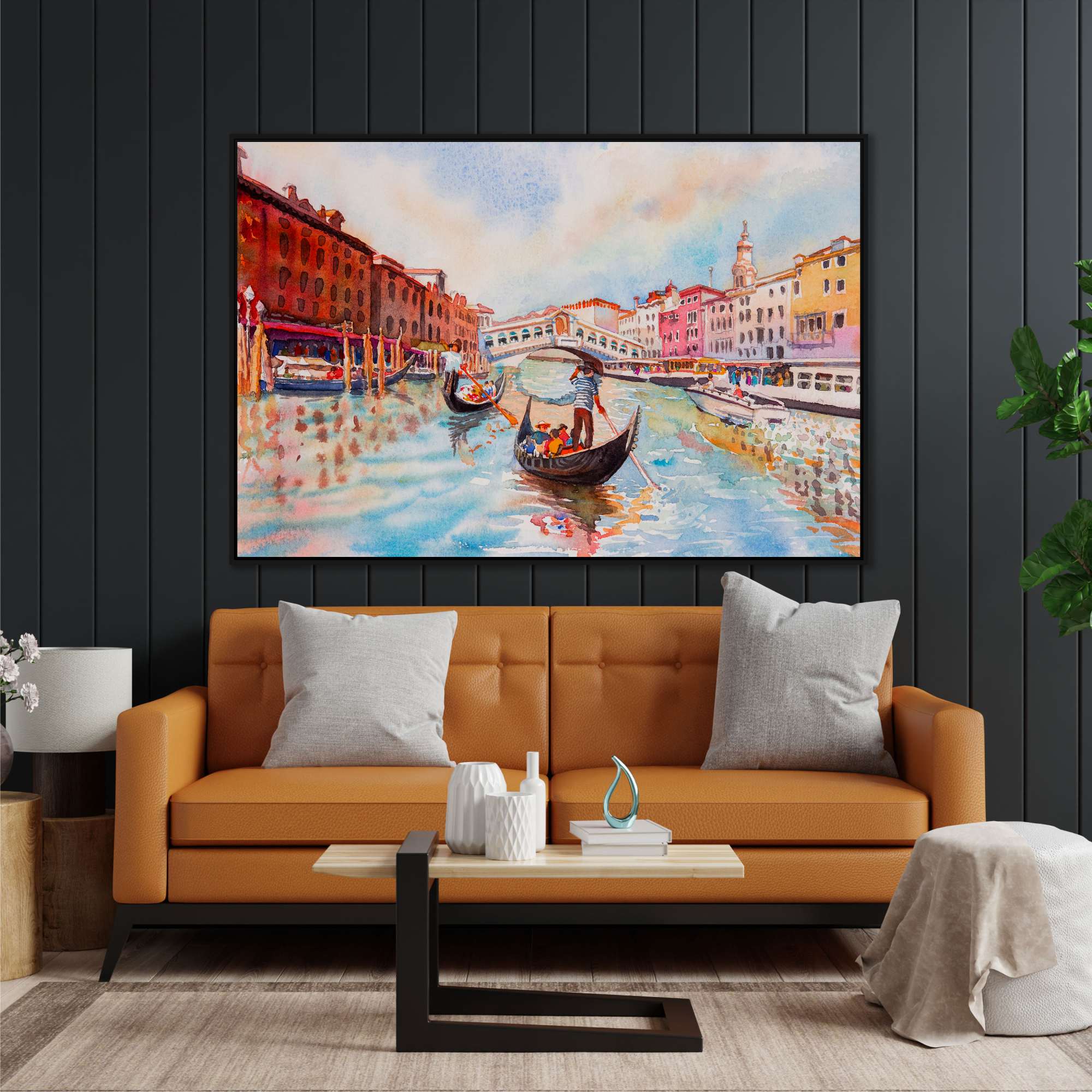 Quadro com Pintura em Aquarela de Veneza - Itália
