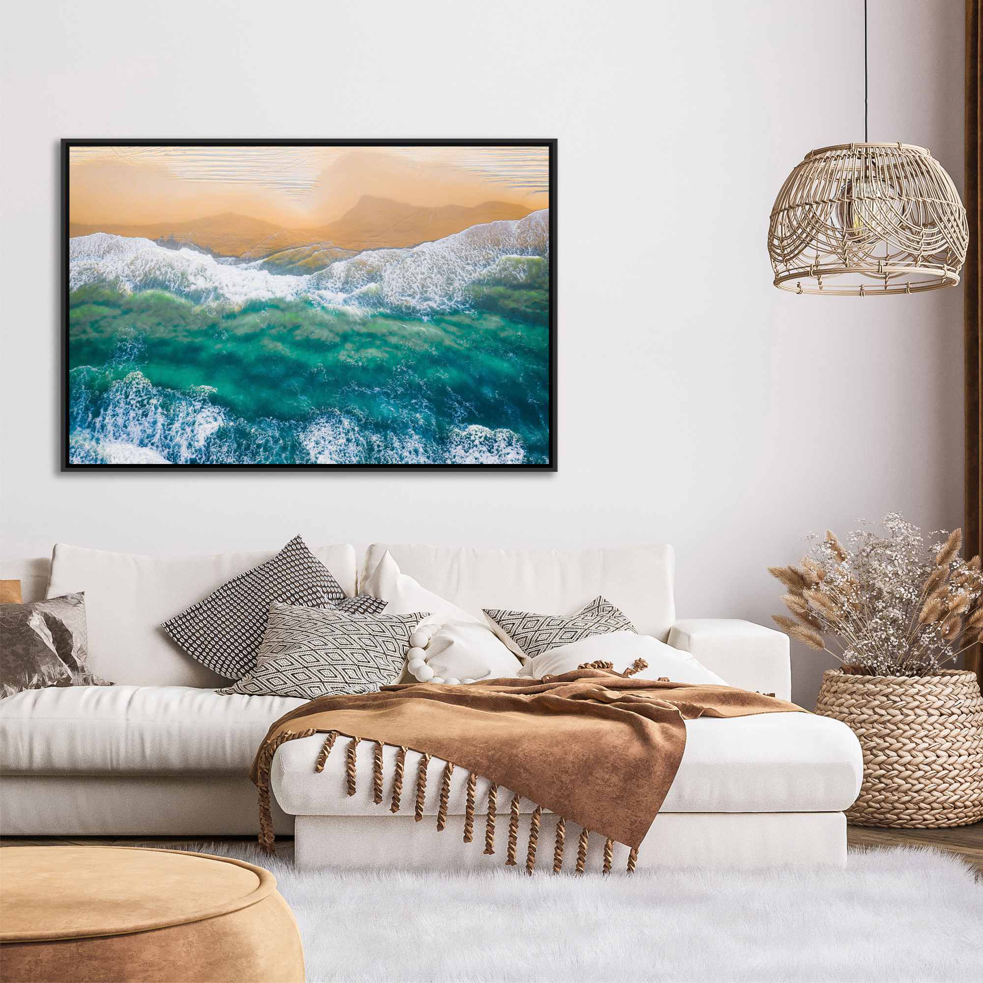 Quadro com Fotografia de Praia e Mar