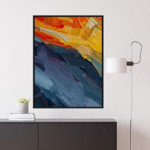 Quadro Abstrato Azul e Laranja