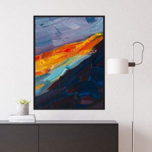 Quadro Abstrato Azul e Laranja