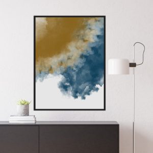 Quadro Abstrato Azul e Marrom
