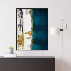 Quadro Abstrato com Detalhe Dourado