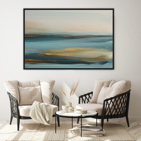 Quadro Abstrato com Detalhe em Dourado