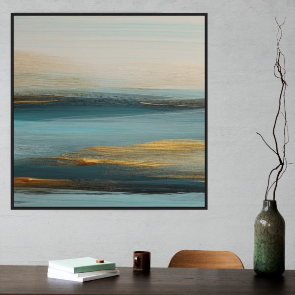 Quadro Abstrato com Detalhe em Dourado