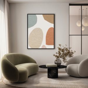 Quadro Abstrato com Formas Orgânicas