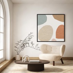 Quadro Abstrato com Formas Orgânicas