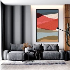 Quadro Abstrato com Linhas Curvas