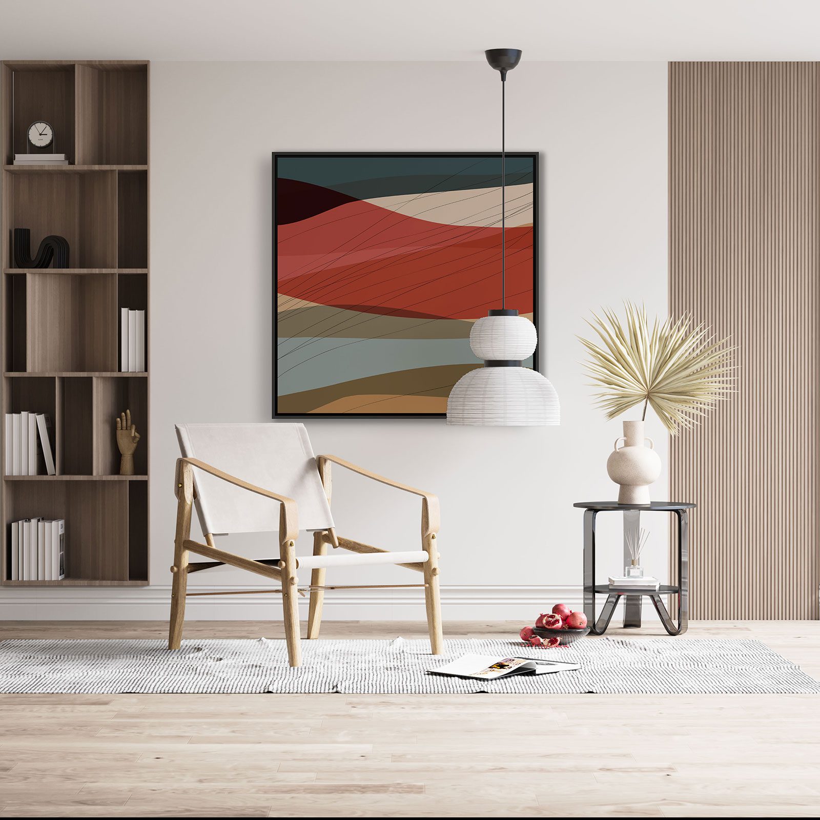 Quadro Abstrato com Movimento Colorido