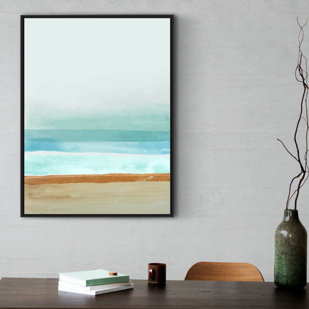 Quadro Abstrato em Tons de Azul e Marrom