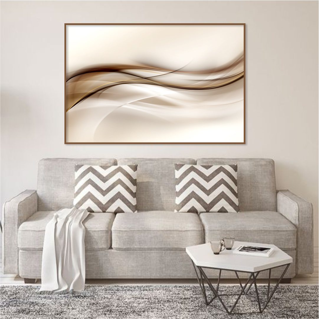 Quadro Abstrato em Tons de Bege e Marrom
