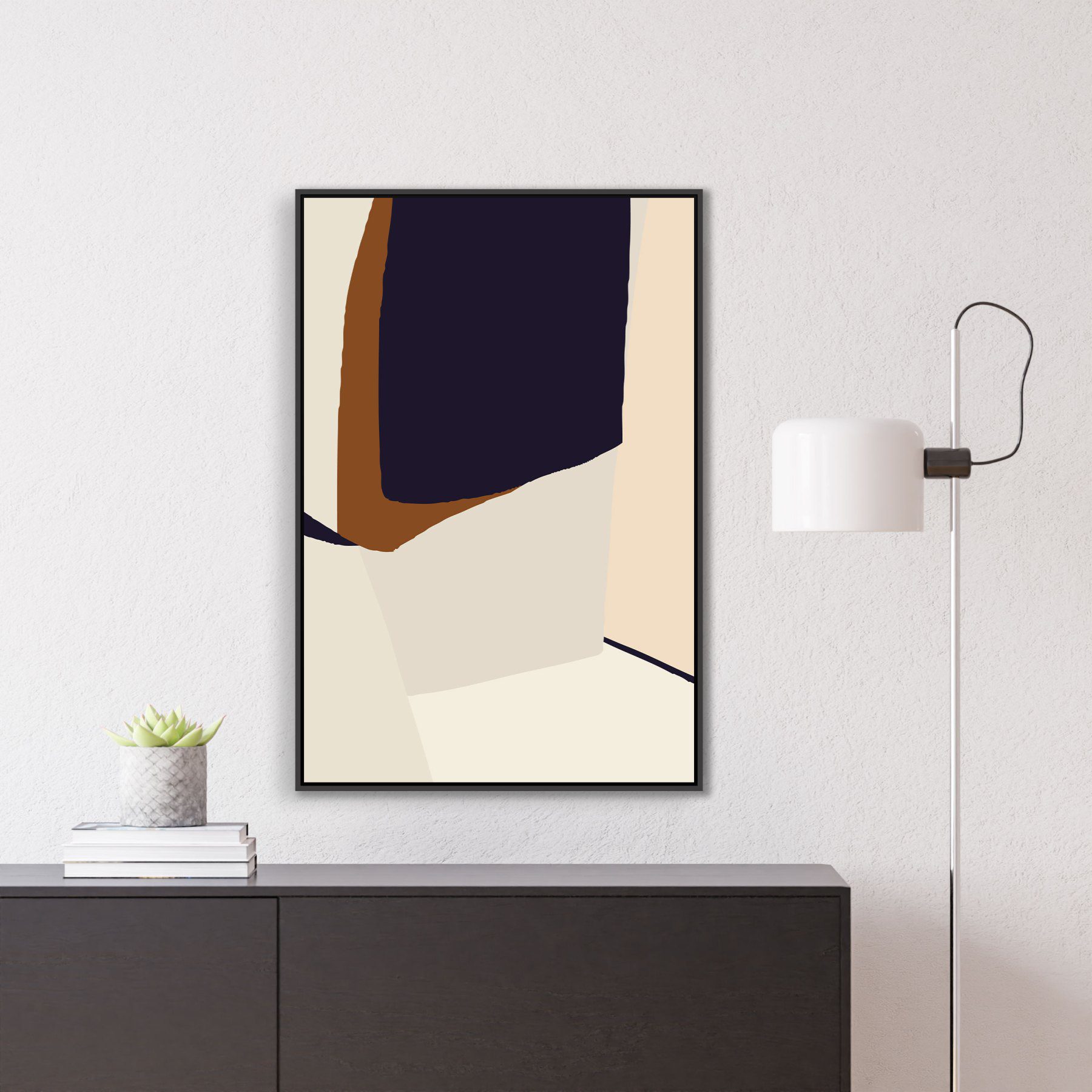 Quadro Abstrato em Tons de Marrom e Bege