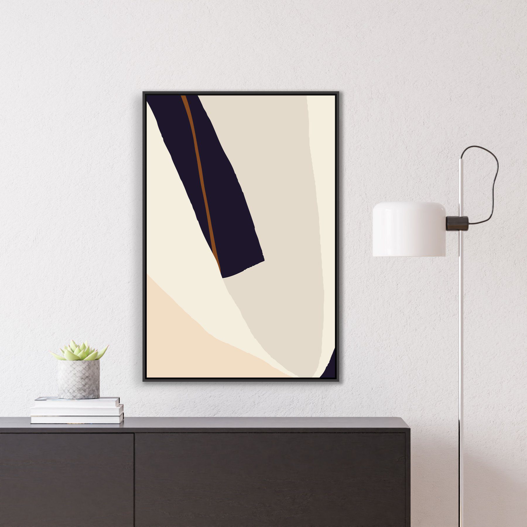 Quadro Abstrato em Tons de Marrom e Bege