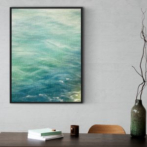 Quadro Abstrato em Tons de Verde