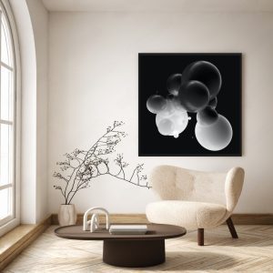 Quadro com Bolhas em Preto e Branco