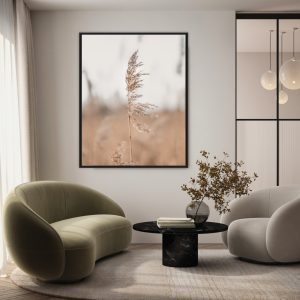 Quadro com Pluma em Tons Neutros