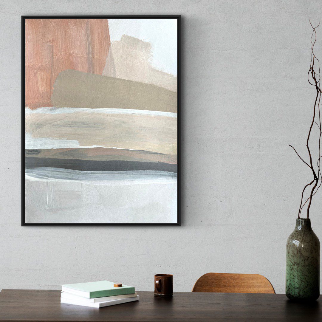 Quadro Decorativo Pintura Abstrata em Tons Neutros