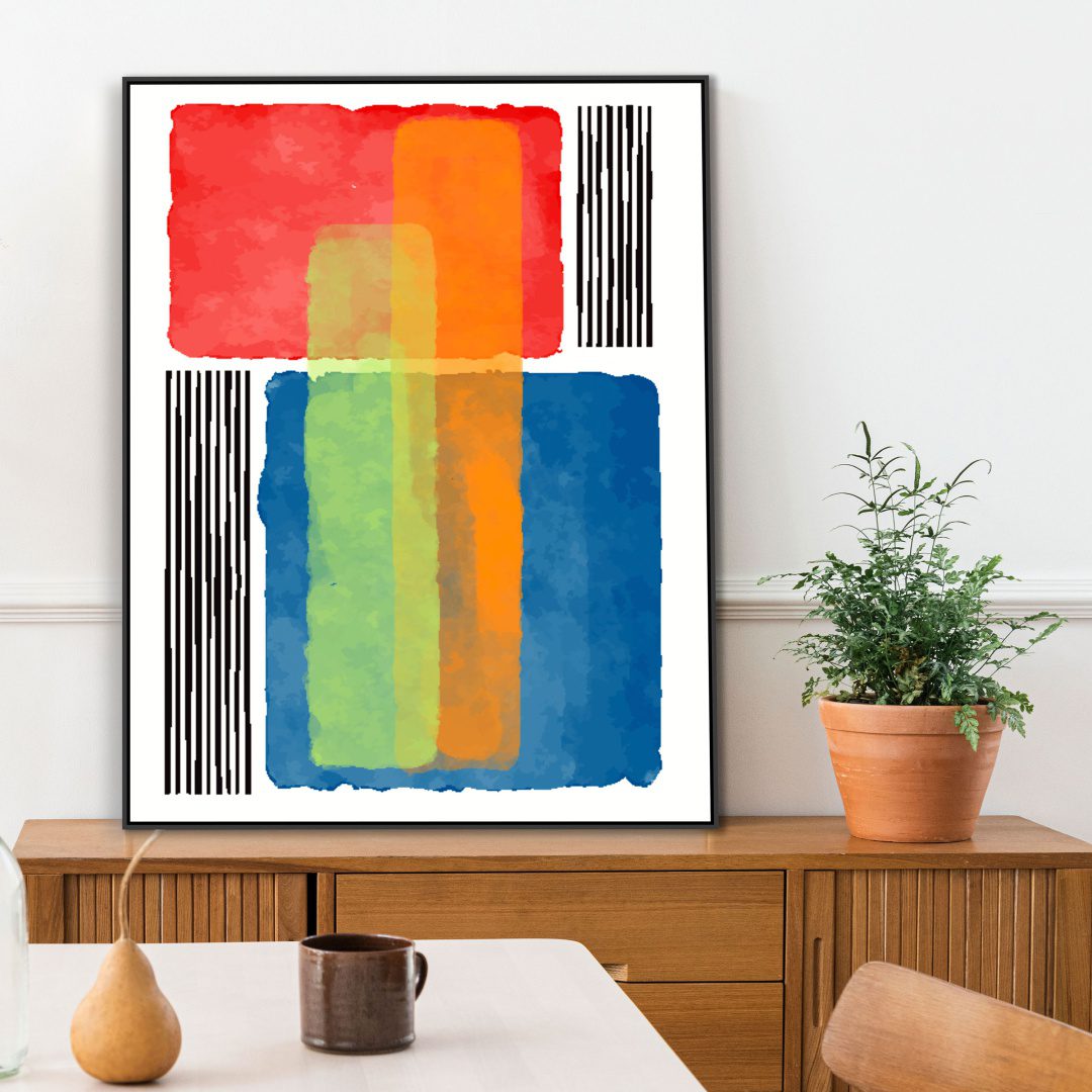 Quadro Abstrato Geométrico Colorido