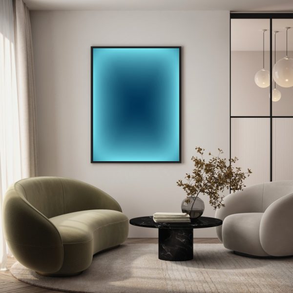 Quadro Abstrato Gradiente em Tons de Azul