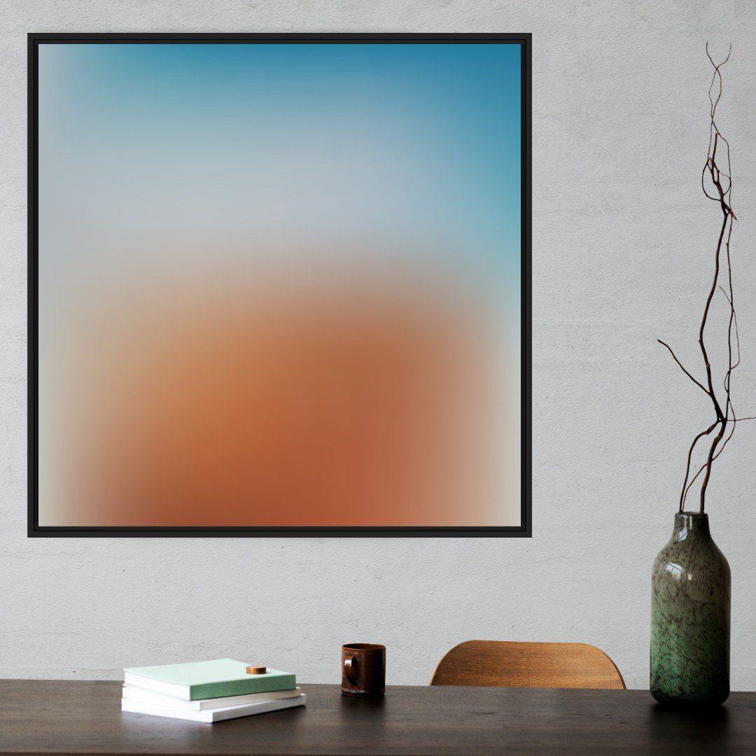 Quadro Abstrato Gradiente Vermelho e Azul