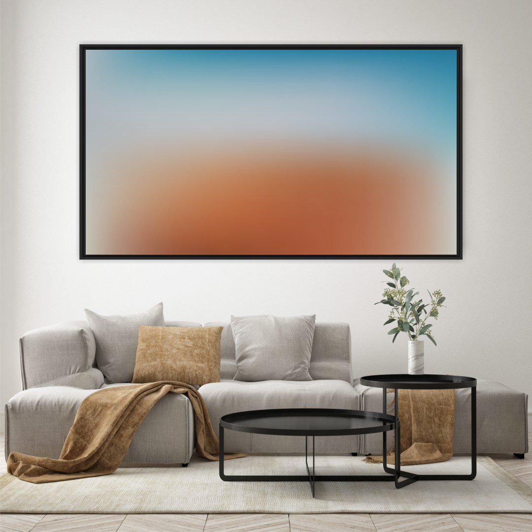 Quadro Abstrato Gradiente Vermelho e Azul