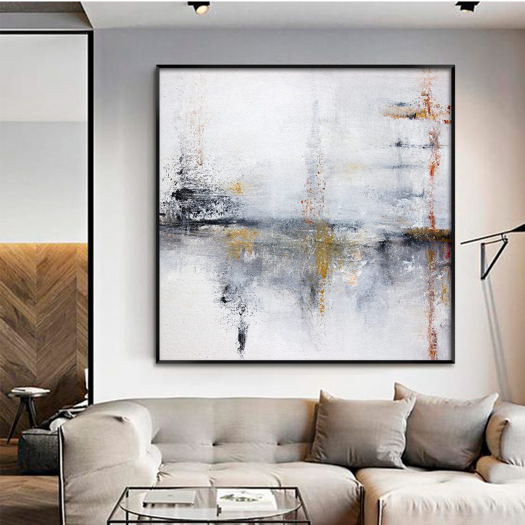 Quadro Abstrato Minimalista em Tons Terrosos