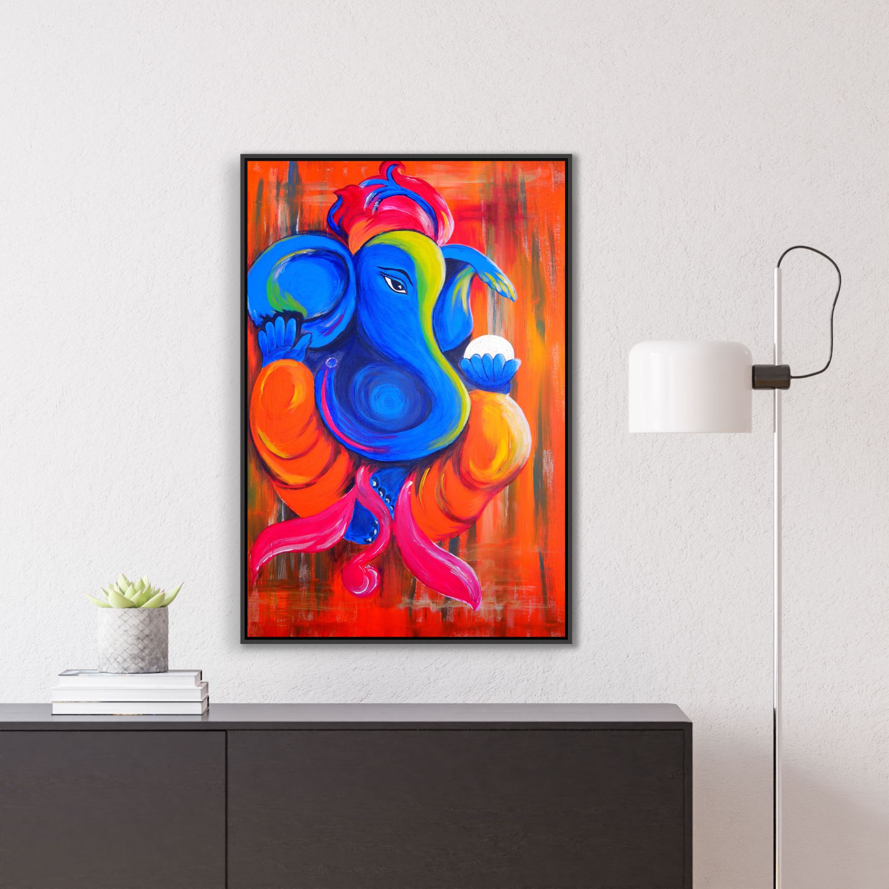 Quadro Abstrato Pintura de Elefante Indiano