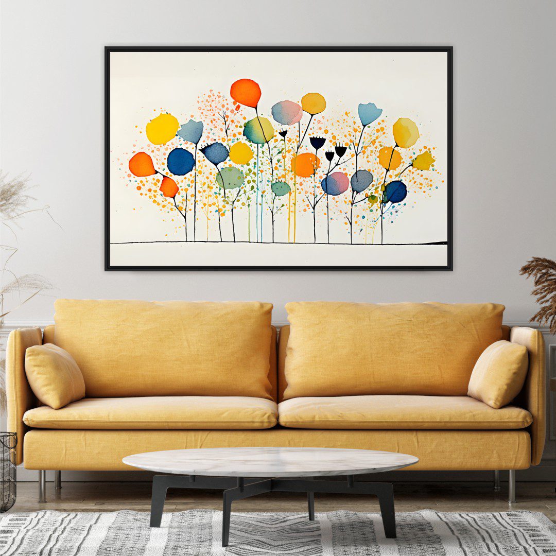 Quadro Artístico Floral Colorido