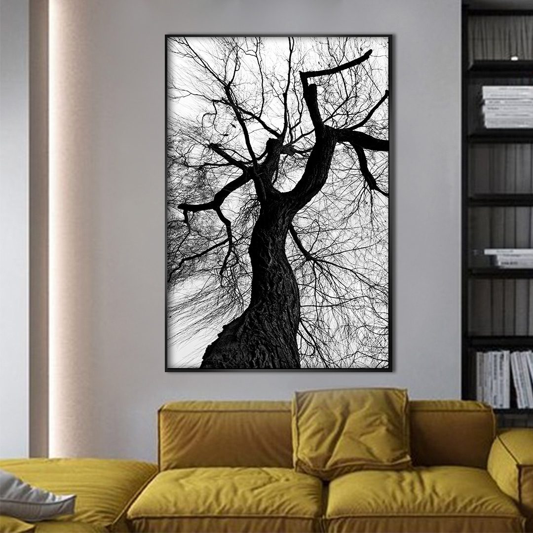 Quadro com Árvore Preto e Branco