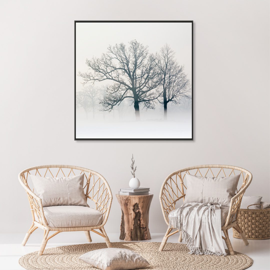 Quadro com Árvore Preto e Branco