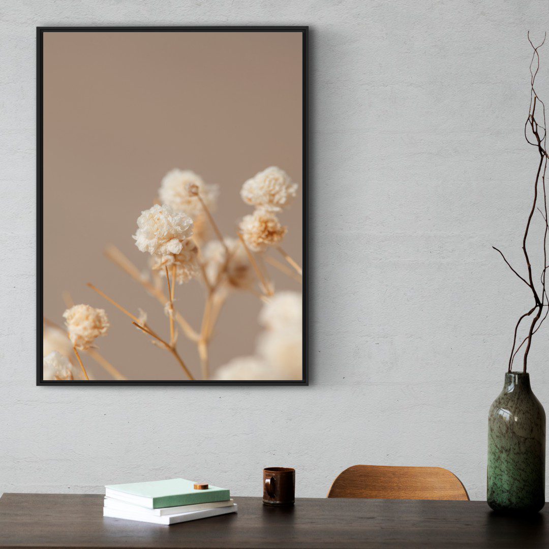 Quadro com Fotografia de  Flores Secas