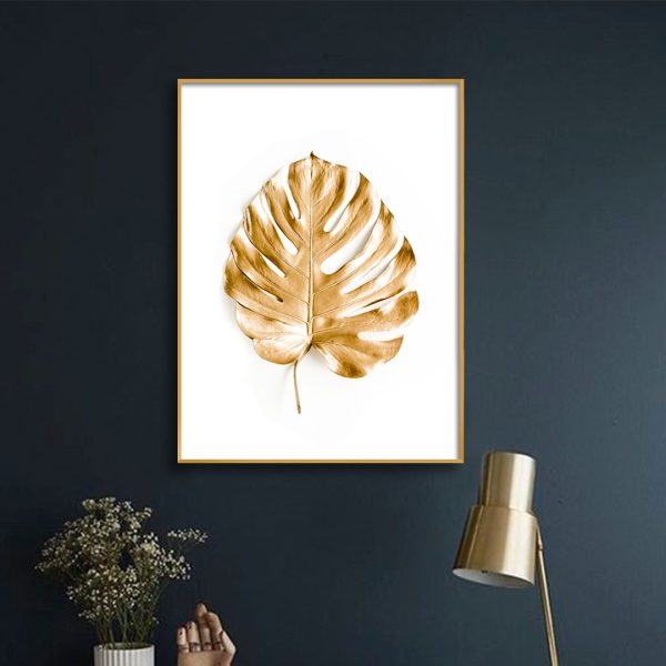 Quadro Decorativo com Folha Dourada