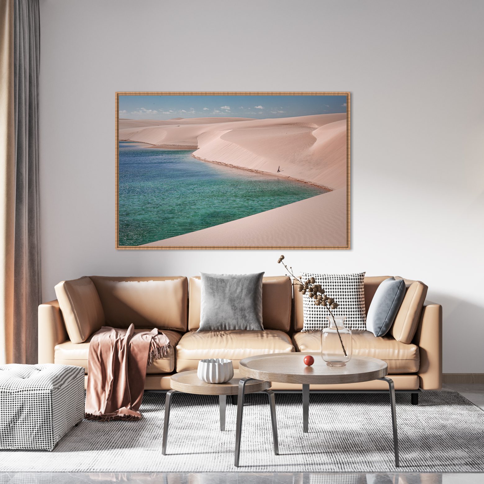 Quadro com Fotografia de Dunas e Mar