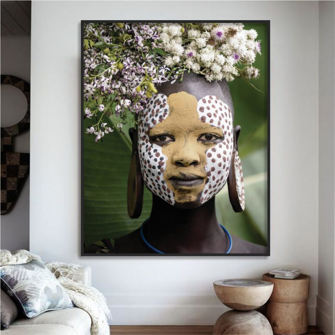 Quadro com Fotografia de Menina da Tribo Surmi - África
