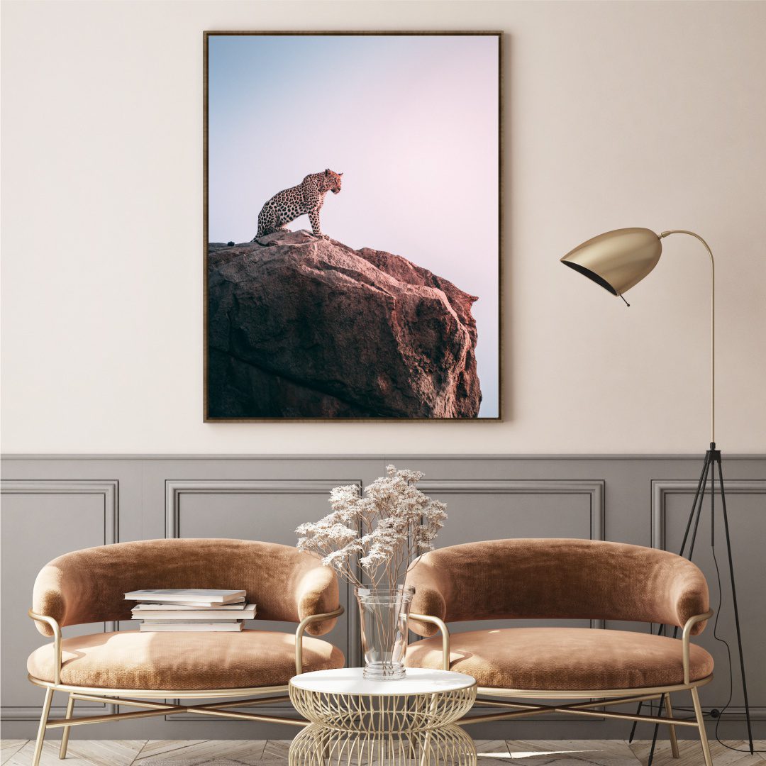 Quadro com Fotografia de Leopardo