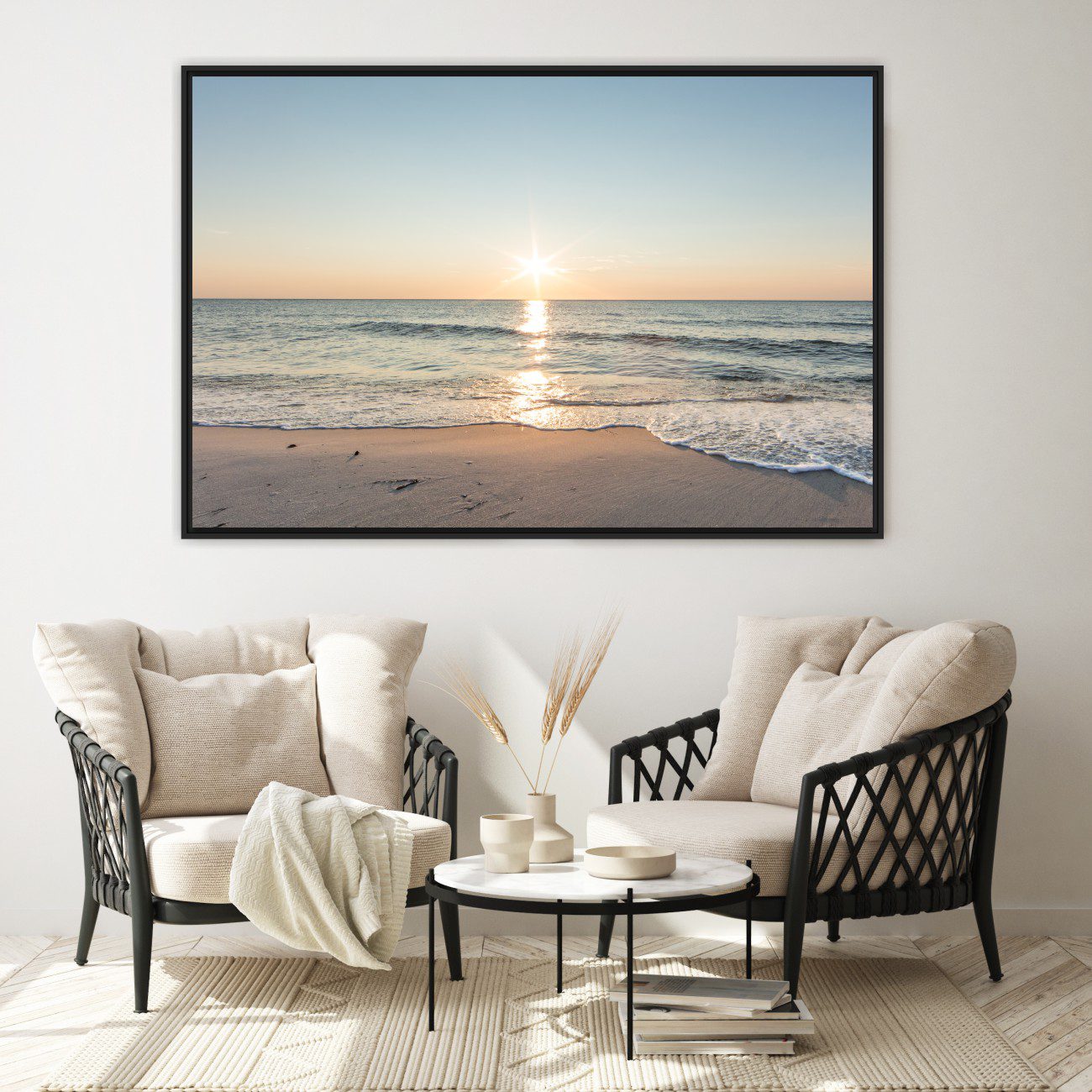 Quadro com Fotografia do Nascer do Sol na Praia