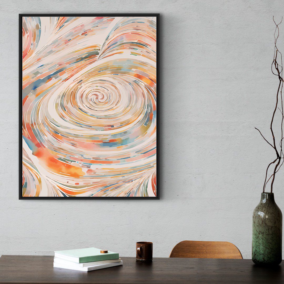 Quadro com Movimento Abstrato Colorido